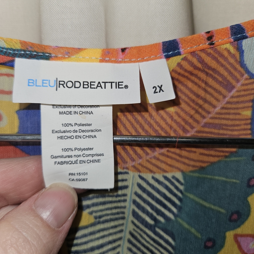 Bleu Rod Beattie Vibrant Multicolor Floral Beach Coverup - Picture 2 of 6